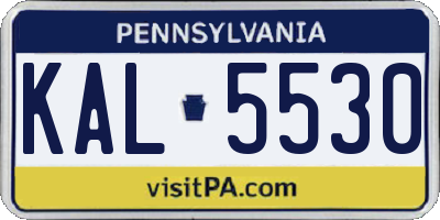 PA license plate KAL5530