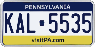 PA license plate KAL5535