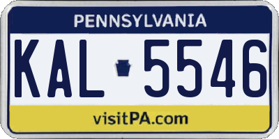 PA license plate KAL5546