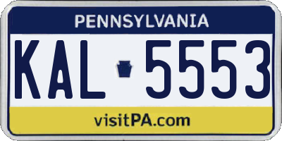 PA license plate KAL5553