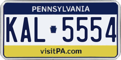 PA license plate KAL5554