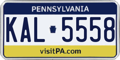 PA license plate KAL5558