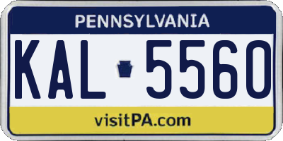 PA license plate KAL5560