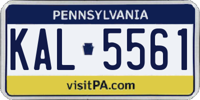 PA license plate KAL5561