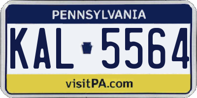 PA license plate KAL5564