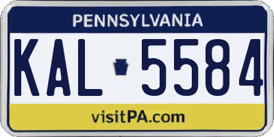 PA license plate KAL5584