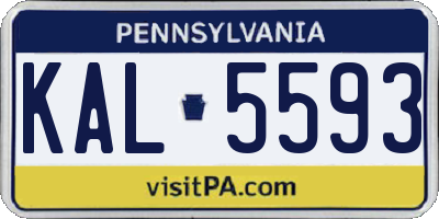 PA license plate KAL5593