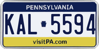 PA license plate KAL5594