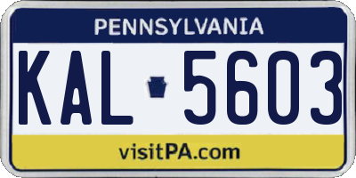 PA license plate KAL5603
