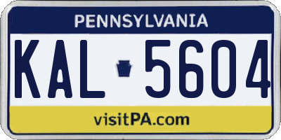 PA license plate KAL5604