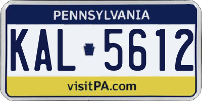PA license plate KAL5612