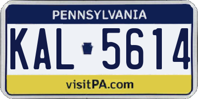 PA license plate KAL5614