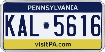 PA license plate KAL5616