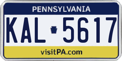 PA license plate KAL5617