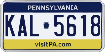 PA license plate KAL5618