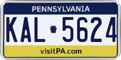 PA license plate KAL5624