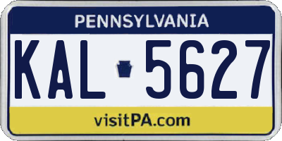 PA license plate KAL5627