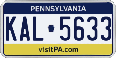 PA license plate KAL5633