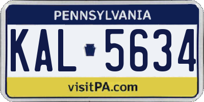 PA license plate KAL5634