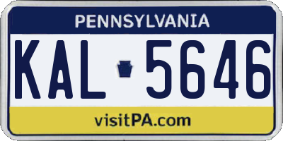 PA license plate KAL5646