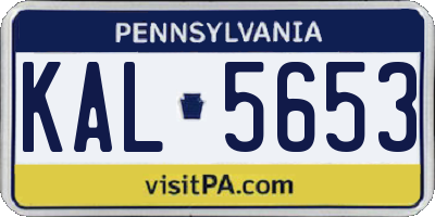 PA license plate KAL5653