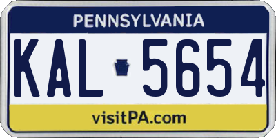 PA license plate KAL5654