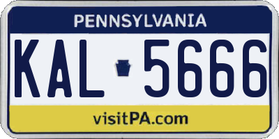 PA license plate KAL5666