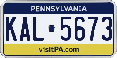 PA license plate KAL5673