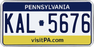 PA license plate KAL5676