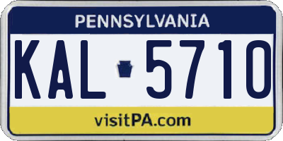 PA license plate KAL5710