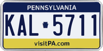 PA license plate KAL5711