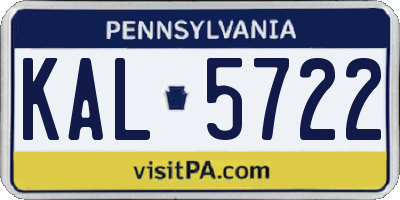 PA license plate KAL5722