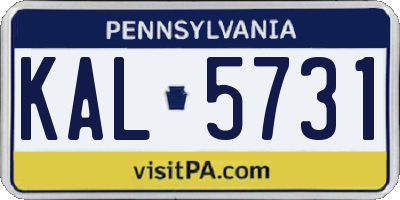 PA license plate KAL5731
