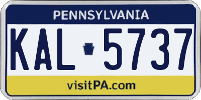 PA license plate KAL5737