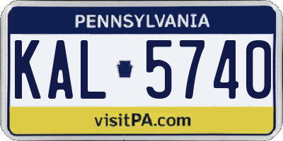 PA license plate KAL5740