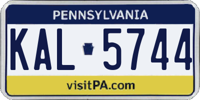 PA license plate KAL5744