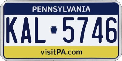 PA license plate KAL5746