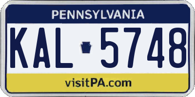 PA license plate KAL5748