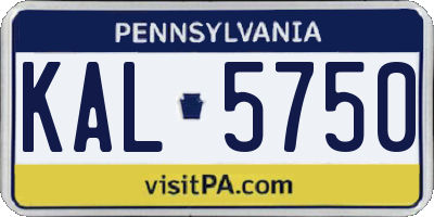 PA license plate KAL5750