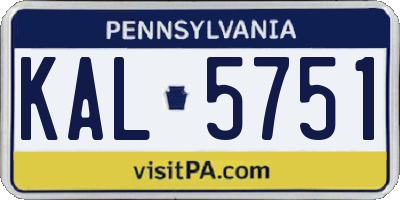 PA license plate KAL5751