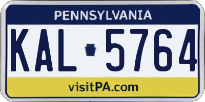 PA license plate KAL5764