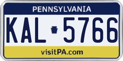PA license plate KAL5766