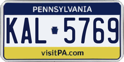 PA license plate KAL5769