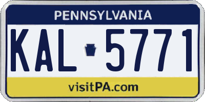 PA license plate KAL5771