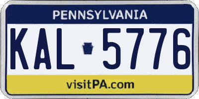 PA license plate KAL5776