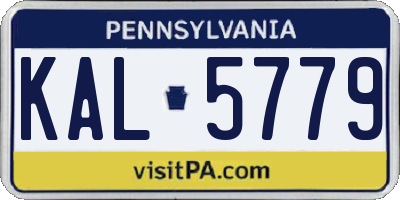PA license plate KAL5779