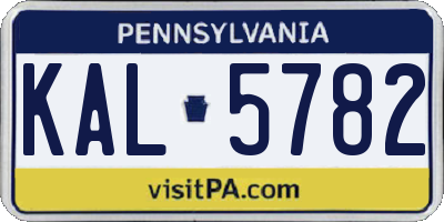 PA license plate KAL5782
