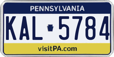 PA license plate KAL5784