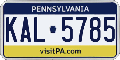 PA license plate KAL5785