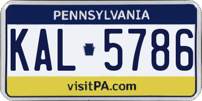 PA license plate KAL5786